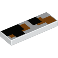 Набор LEGO Tile 1 x 3 with Black/Orange Squares print, Белый
