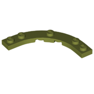 Деталь LEGO Plate Round Corner 5 x 5 with 4 x 4 Round Cutout, Оливковый