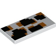 Набор LEGO Tile 2 x 4 with Black/Orange Squares print, Белый