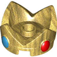 Nintendo Figure, Hat / Crown, Large, with Red and Medium Azure Jewels Print
