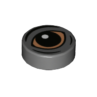 Деталь LEGO Tile Round 1 x 1 with Blurrg Eye print, Темный сине-серый