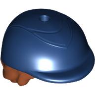 Деталь LEGO Hair Short Dark Orange and Riding Helmet, Темно-синий