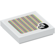 Набор LEGO Tile 2 x 2 with Groove with Piranha Plant and Barcode Print (Sticker), Белый