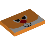 Набор LEGO Tile 2 x 3 with Squirrel, Red Nose print, Оранжевый