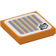 Набор LEGO Tile 2 x 2 with Groove with Waddlewing and Barcode Print (Sticker), Оранжевый