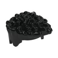 Деталь LEGO Hair Curly with Point, Smooth Back, Черный