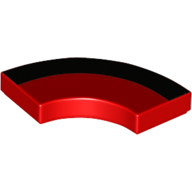 Tile 2 x 2 Curved, Macaroni with Black Stripe print