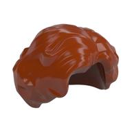 Деталь LEGO Minifig Hair - Short, Wavy with Side Part, Темно-оранжевый