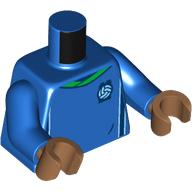 Деталь LEGO Torso Soccer Shirt, Green Collar Print, Blue Arms, Medium Nougat Hands, Голубой