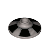 Деталь LEGO Dish 2 x 2 Inverted [Radar] with Black Stripes/Spokes print, Серебристый металлик
