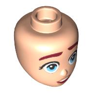 Minidoll Head Dark Red Eyebrows, Bright Light Blue Eyes, Pink Lips, Surprised print