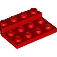 Деталь LEGO Plate Round Corners Double 3 x 4 with 1 x 4 Raised Edge Studs, Красный