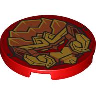 Tile Round 3 x 3 with Gold Monkie King print