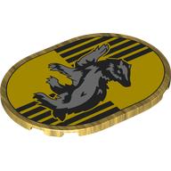 Tile 6 x 8 with Rounded Corners with Hufflepuff Crest print