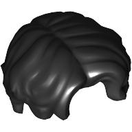 Деталь LEGO Hair Mid Length, Parted, Черный