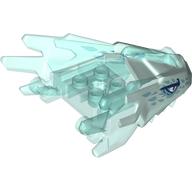 Деталь LEGO Creature Body Part, Dragon Head Upper Jaw with Spikes with Trans-Light Blue Pattern and Dark Blue Eyes, Medium Blue Markings print, Светлый морской волны