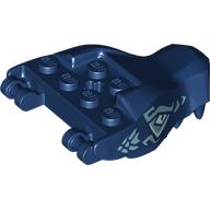 Деталь LEGO Creature Body Part, Dragon Head Upper Jaw with Bright Light Blue Markings, White Eyes Print, Темно-синий