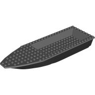 Деталь LEGO Boat Hull Unitary 28 x 8 Complete Assembly with Dark Bluish Gray Top, Черный
