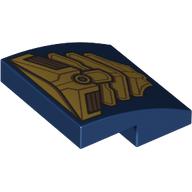 Набор LEGO Slope Curved 2 x 2 x 2/3 with Gold Armor print, Темно-синий
