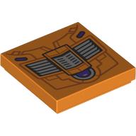 Набор LEGO Tile 2 x 2 with Mechanical Grill print, Оранжевый