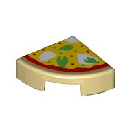 Деталь LEGO Tile Round 1 x 1 Quarter with Pizza print, Песочный