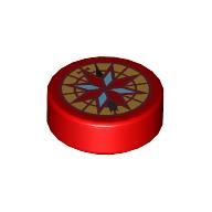 Tile Round 1 x 1 with Wind Rose/Compass print