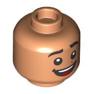 Деталь LEGO Minifig Head Miguel Rivera, Beauty Mark, Lopsided Smile/Open Mouth Smile print, Телесный