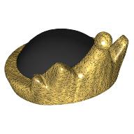 Деталь LEGO Hat with Gold Crown print, Жемчужно-золотой