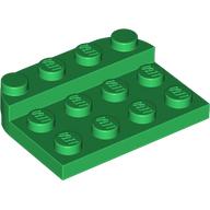Деталь LEGO Plate Round Corners Double 3 x 4 with 1 x 4 Raised Edge Studs, Зеленый