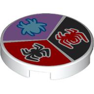 Деталь LEGO Tile 2 x 2 with Medium Azure Spider On Lavender Background, Red Spider on Black Background, Black Spider on Red Background print, Белый