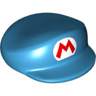 Деталь LEGO Nintendo Figure, Hat, Large, with Red Mario Logo Print, Темно-лазурный