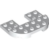 Деталь LEGO Plate Round Corners Double 4 x 6 with 2 x 2 Cutout and 2 x 6 Raised Studs, Белый