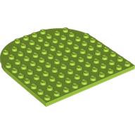 Деталь LEGO Plate 10 x 10 with Rounded End, Лайм