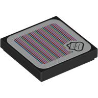 Набор LEGO Tile 2 x 2 with Groove with Sumo Bro and Barcode Print (Sticker), Черный