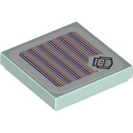 Набор LEGO Tile 2 x 2 with Groove with Ice Bro and Barcode Print (Sticker), Light Aqua