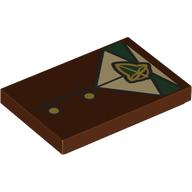 Набор LEGO Tile 2 x 3 with Vest, Dark Tan Shirt, Green Cloak print, Красно-коричневый