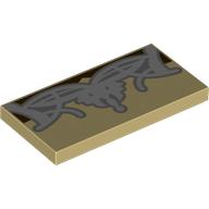 Набор LEGO Tile 2 x 4 with Silver Jewelries/Tiara print, Tan