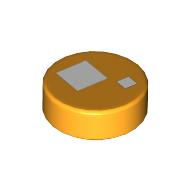 Набор LEGO FLAT TILE 1X1, ROUND Eye print, Bright Light Orange