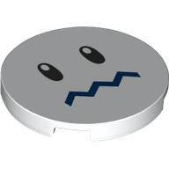 Деталь LEGO Tile Round 3 x 3 with Freezie Face Print, Белый