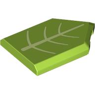 Набор LEGO Tile Special 2 x 3 Pentagonal with Yellowish Green Leaf Vains print, Лайм