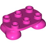 Деталь LEGO Feet, 2 x 3 x 2/3 with 6 Studs on Top, Темно-розовый