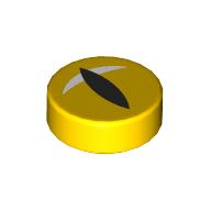Деталь LEGO Tile Round 1 x 1 with Black Animal Eye print, Желтый