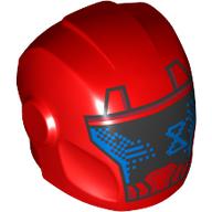 Helmet with Armor Plates and Ear Protectors with Black Visor, Blue Hourglass print