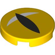 Деталь LEGO Tile Round 2 x 2 with Black Animal Eye print, Желтый