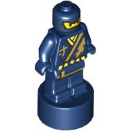 Деталь LEGO Minifig Trophy Statuette with Ninja print (Jay), Темно-синий