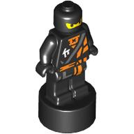 Деталь LEGO Minifig Trophy Statuette with Ninja Cole print, Черный