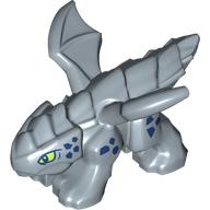 Деталь LEGO Creature, Dragon, Baby, Dark Blue Markings, Lime Eyes print, Песочно-синий