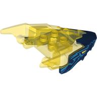 Деталь LEGO Creature Body Part, Dragon Head with Trans-Yellow Horns Pattern and Red Markings, Yellow Eyes print, Темно-синий