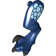 Деталь LEGO Animal Body Part, Dinosaur, Raptor Leg, Left with Black Claws, Metal Blue Markings print, Темно-синий