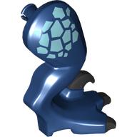 Деталь LEGO Animal Body Part, Dinosaur, Raptor Leg, Right with Black Claws, Metal Blue Markings print, Темно-синий